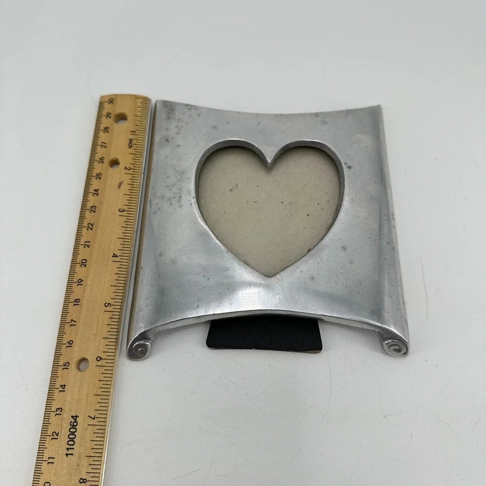 Intercraft Company Silver Cast Metal Heart Cutout Pillow Picture Frame 186240